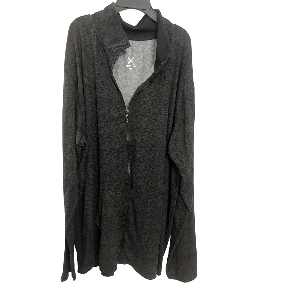 Game Time XXL Mens Full Zip Jacket Gray‎ Mock Neck Long Sleeve Athletic